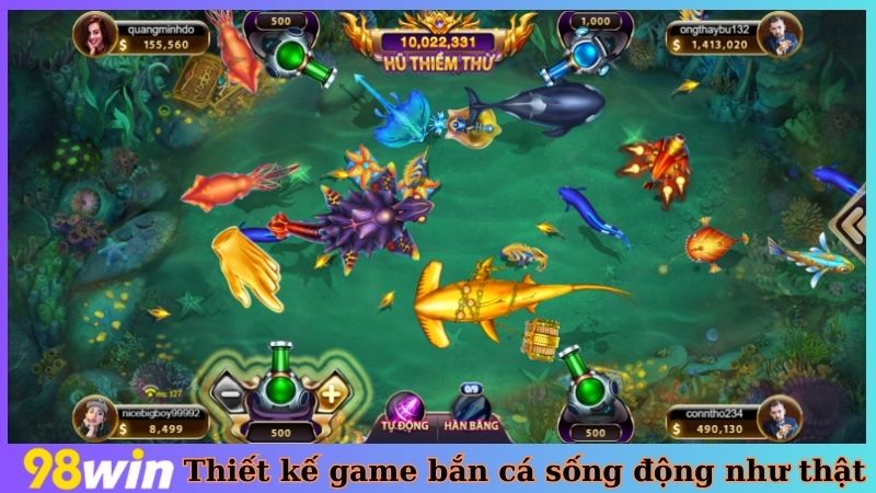 Thiết kế game bắn cá sống động y như thật